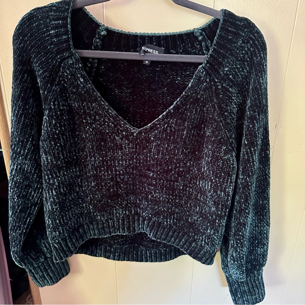 Express Women's Green Sweater XS